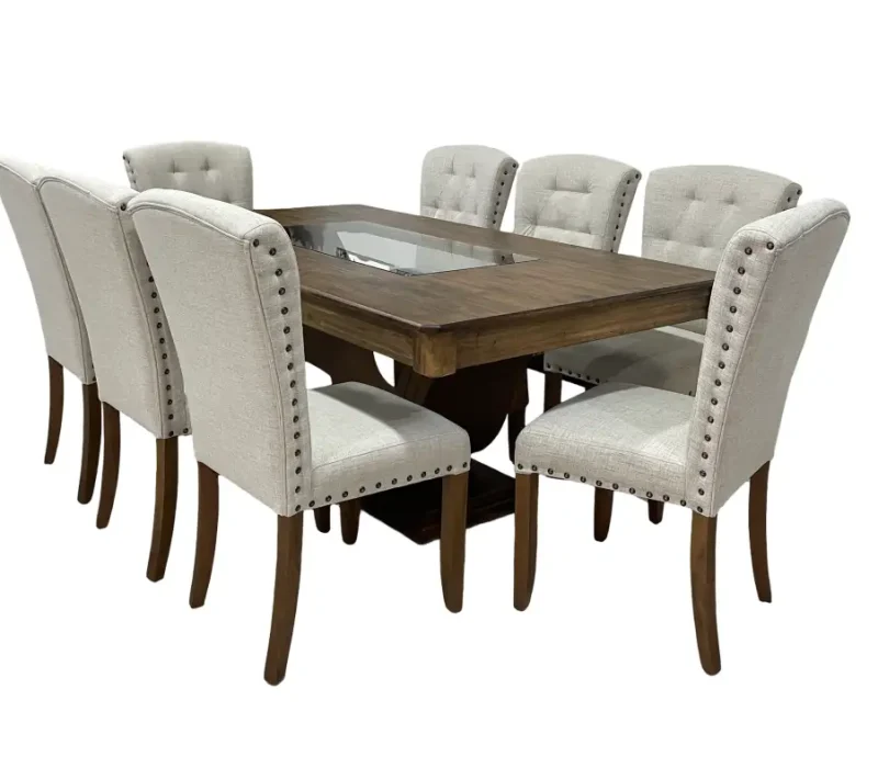 Comedor valeria para 08 personas madera tropical 100% maple