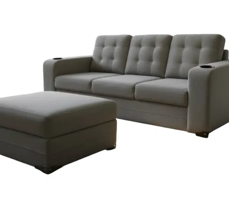 Sofa de 03 irlanda + otoman movible sued gris